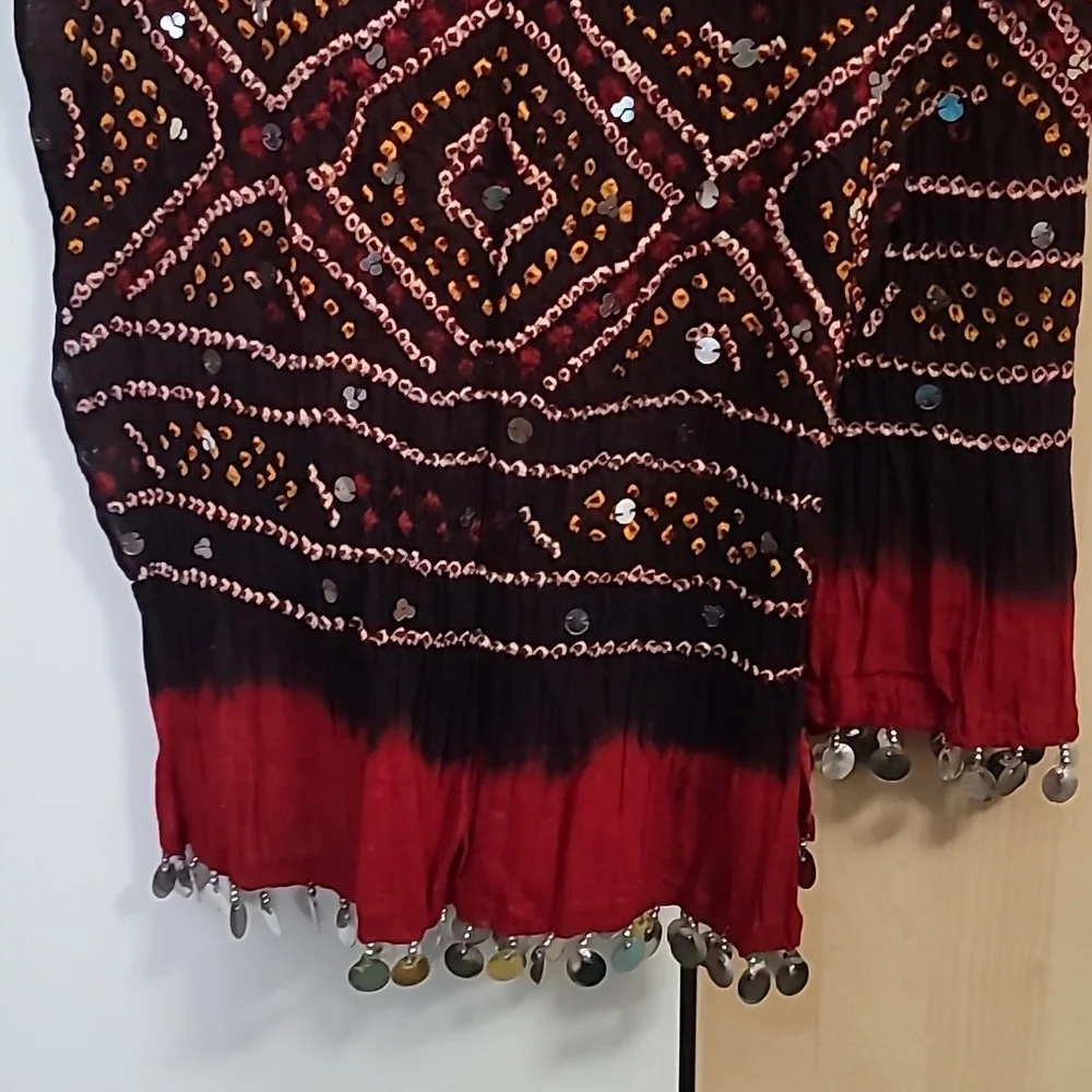 Woman's Scarf Dupatta Hand Stitched 81”x 38” Women's COOP, Sawai Madhapur, India